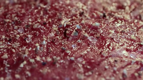Seasoned Red Meat Close Up