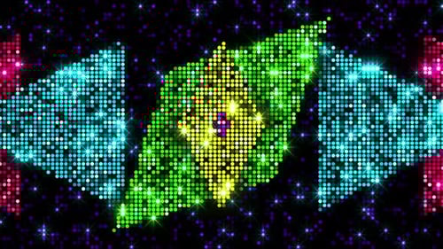Dynamic Neon Glittering Geometric Disco Background Loop