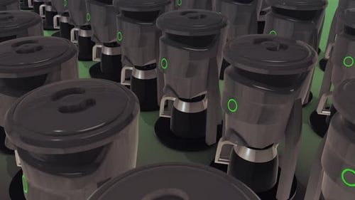 A Lot Of Filter Coffee Machines In A Row 4k