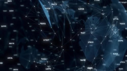 Digital Network Data Connection Around World Globe
