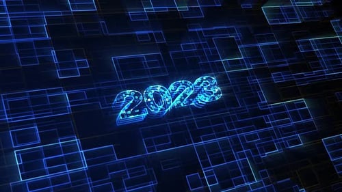 Futuristic Neon 2023 Digital Text Opener