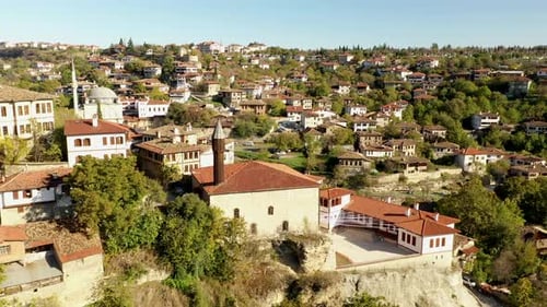 Scenic Aerial View of Traditional Turkish Town
