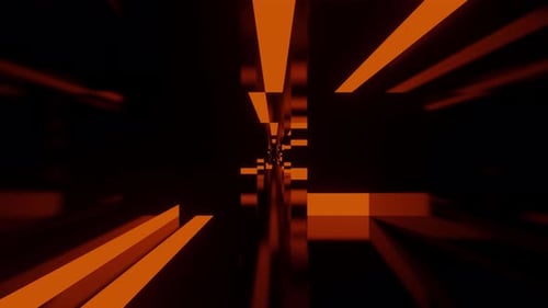 Orange Neon Lights Tunnel
