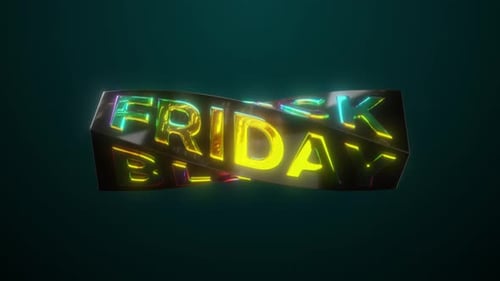 Neon Glowing Black Friday Text Animation