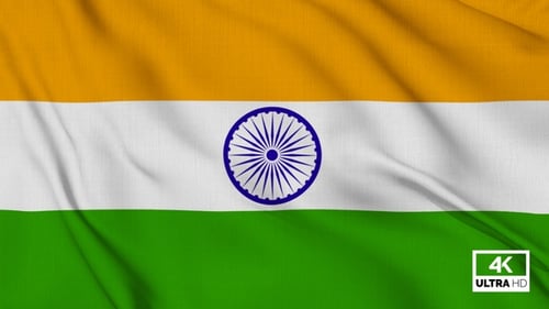 Drapeau de l'Inde ondulant lentement en boucle