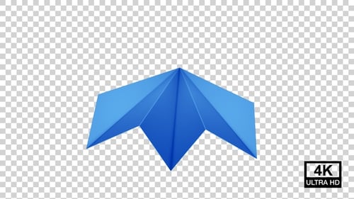 Paper Plane Floating On The Air Blue