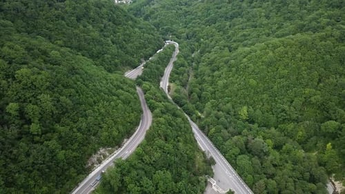 Mountain Winding Zig Zag Road