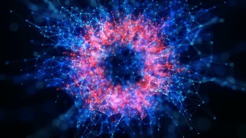 4K Motion Plexus Colorful Background