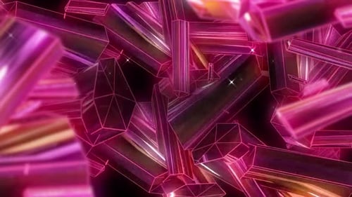 Abstract Geometric Neon Crystal Shapes Seamless Loop Background