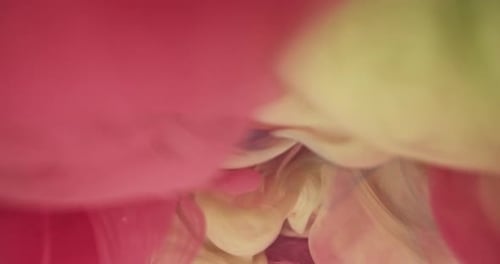 Green and Red Ink Mixing in Water