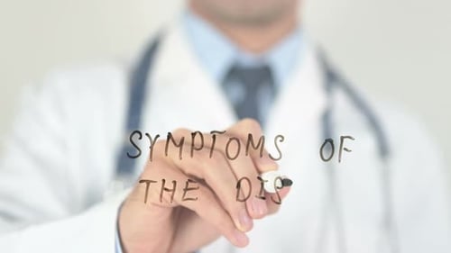 Doctor Writes Symptoms of the Disease on Glass