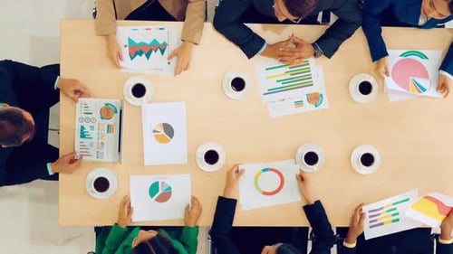 Business People Group Meeting Shot From Top View