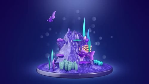 Underwater ocean background. 3D animation on a seamless loop