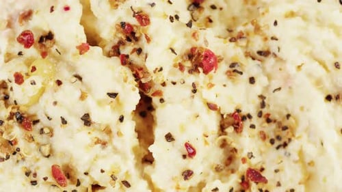 Creamy Food Dish with Spices, Close Up