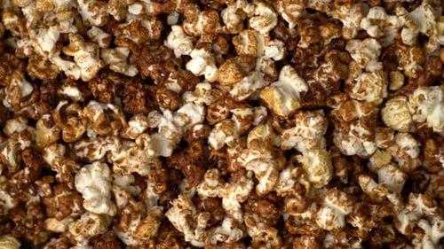 Close Up of Caramel Popcorn Food Footage