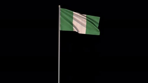 Realistic Waving Nigeria Flag Animation