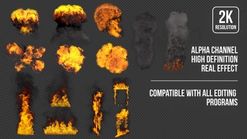 Realistic Fire and Smoke Explosion Elements VFX Pack
