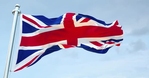 Realistic United Kingdom Flag Waving Loop
