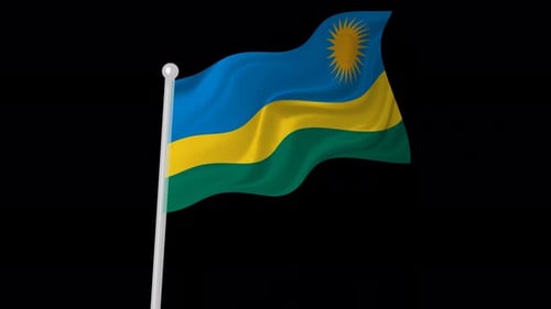 Realistic Waving Flag of Rwanda Seamless Loop