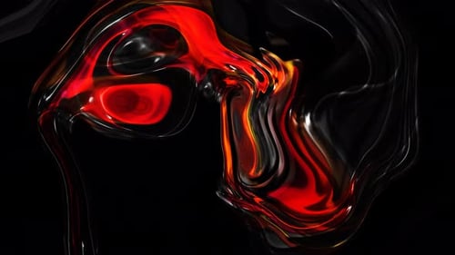Abstract Fluid Swirl Loop Background with Glossy Red and Black