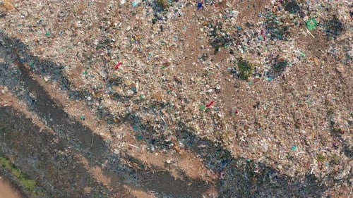 Aerial View of Large Garbage Dump Landfill