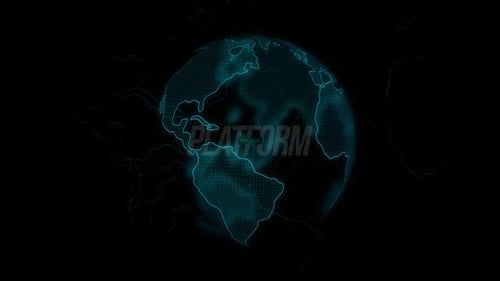 Animated Futuristic Digital Earth Globe Rotation Loop