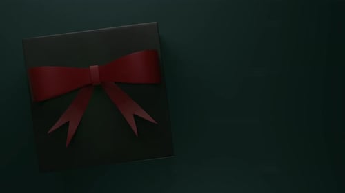 Minimalist Gift Box Presentation with Red Ribbon