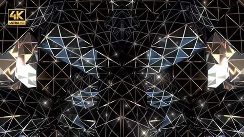 Abstract Geometric Crystal Reflection Motion Background