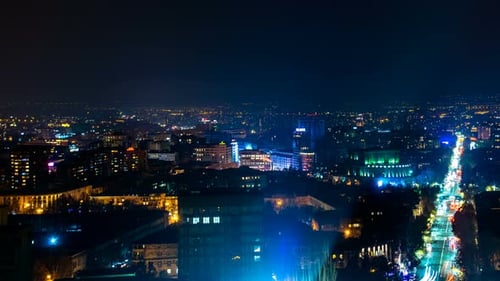 Night Lights Armenia Yerevan City