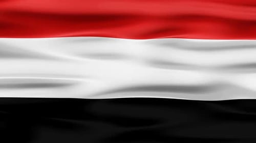 Yemen Flag Waving Seamless Loop Animation