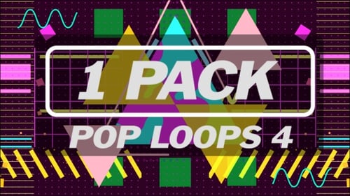 Abstract Geometric Shapes Neon Retro Background Loop