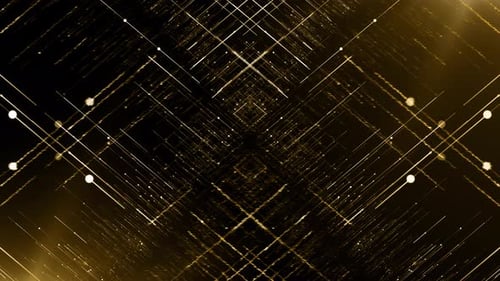 Modern Digital Golden Grid Lines Loop Background