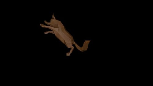 Animated Geometric Low Poly Fox Running