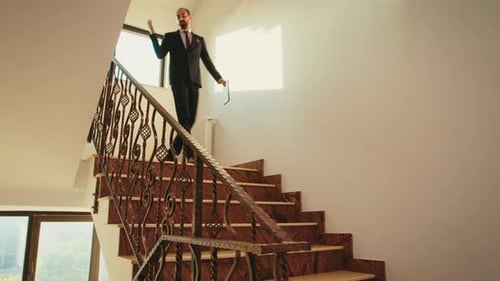 Team of Business People Leaving Company Office