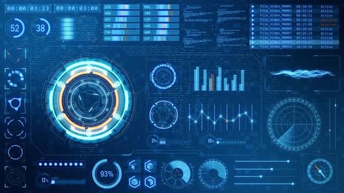 Head-up-Display-Technologie Interface-Bildschirm mit futuristischen Elementen graphischer abstrakter Hintergrund