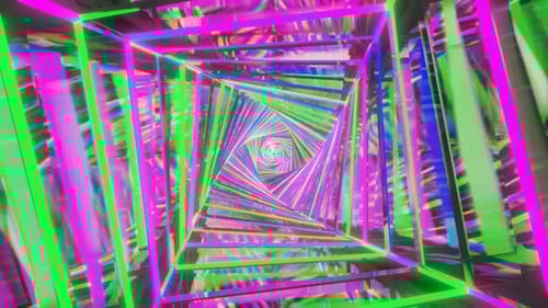 HD Square tunnel with neon lights