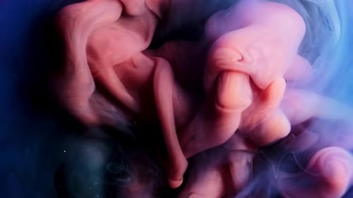 Colorful Ink Spreads and Billows Through Liquid