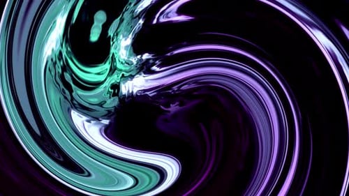 Abstract Fluid Metallic Swirls Background Loop Animation