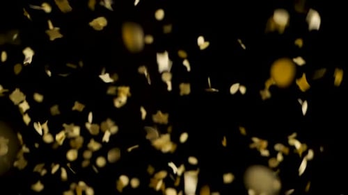 Confetti explosion on black backround.