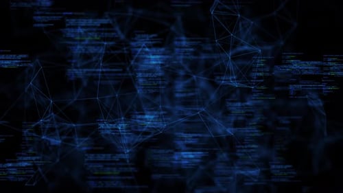 Futuristic Abstract Digital Network with Flowing Code Background