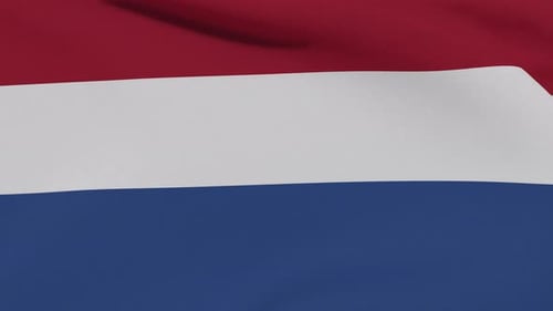 Waving Netherlands Flag Animation with Realistic Fabric Texture