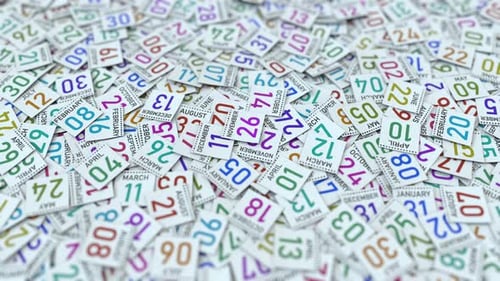 Digital Calendar Date Reveal with Scattered Cards