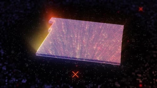 Futuristic Digital Processor Scanning Animation Background