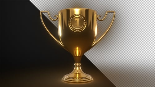 Animated Golden First Place Trophy Loop
