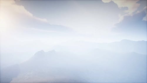 Volcano Crater Landscape with Fog