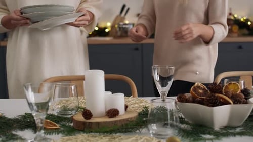 Setting a Holiday Dinner Table for Celebration