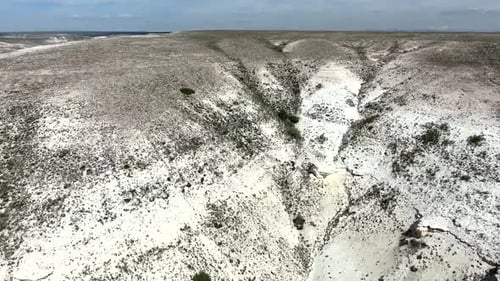 Limestone Mesa Hill Topography on Plain in Arid Barren Geography