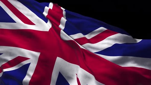 Realistic Union Jack Flag Waving Seamless Loop