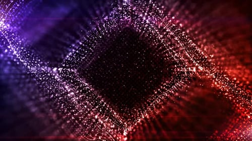 Futuristic Abstract Glowing Particle Wave Background Loop