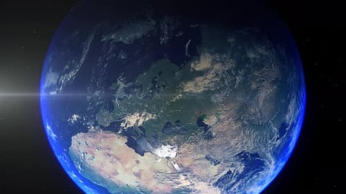 Realistic Earth Zoom Out Clouds Russia Moscow
